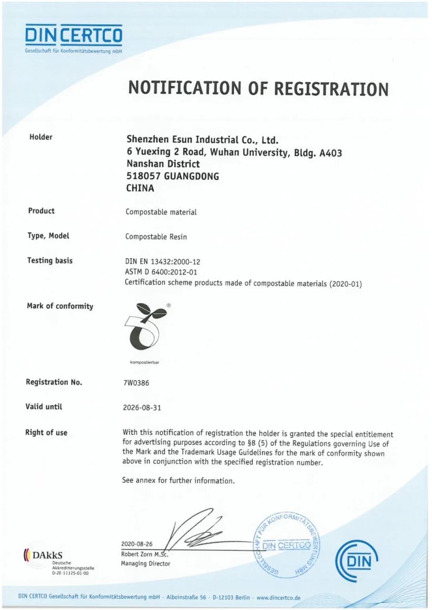 Polycaprolactone DIN certification_No. 7W0386